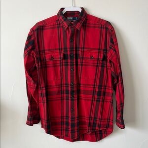 Vintage Red and Black Plaid Flannel Shirt